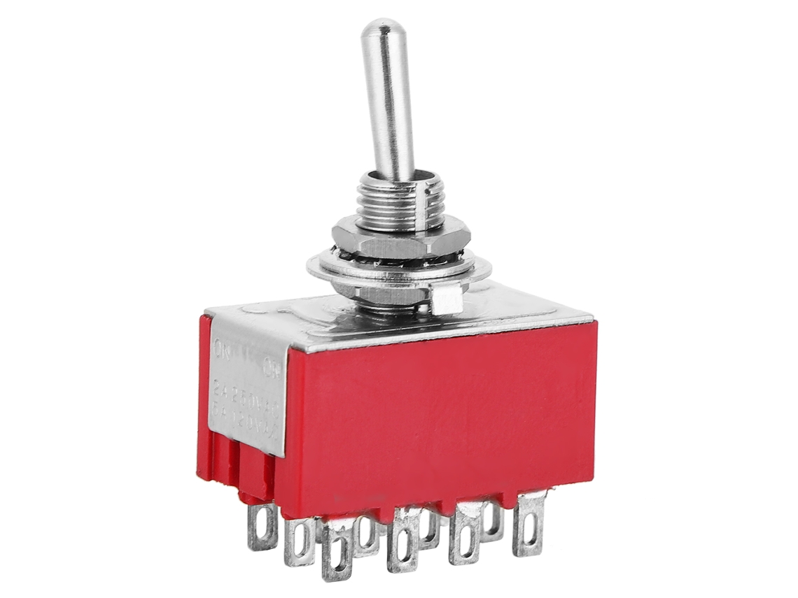 5pcs Interruptor De Palanca Mini Mts-402 12 Pines 2 Posiciones On-on Mecánico