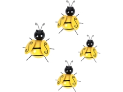 Elegante Conjunto 4 Abejas Amarillas Decorativas Estilo Artístico Motivos Naturales Creativos Ideales