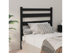Cabecero De Cama Madera Maciza De Pino Negro 106x4x100 Cm