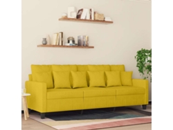 Sofá De 3 Plazas | Sofá De Salón | Sofá De Descanso Terciopelo Amarillo 180 Cm