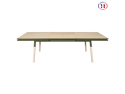 Mesa de Comedor Rectangular MON PETIT MEUBLE FRANÇAIS con 2 Extensiones (Marrón - Madera - 200 x 76 x 100 cm)