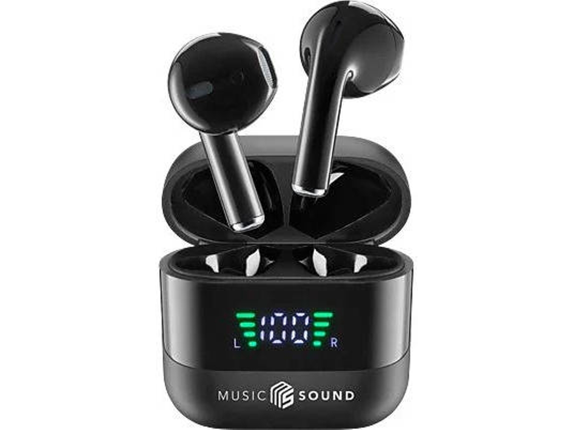 Auriculares Bluetooth MUSIC SOUND - BTMSTWSS (In Ear - Negro)