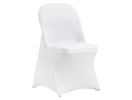 VEVOR 50PCS Fundas para sillas plegables de spandex elástico blanco para cenas de bodas