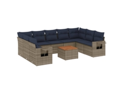 Maison Exclusive - Conjunto De Sofá De Jardín De 10 Piezas Con Cojines, Poliratán Gris