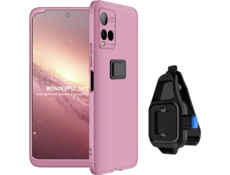Funda + Soporte de Cintura Vivo Y21S Slim Armor 360º Rosa