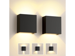 Aplique de pared LED para interiores, ángulo de luz ajustable, luz blanca cálida 3000k PRIME KANG (juego de 2)