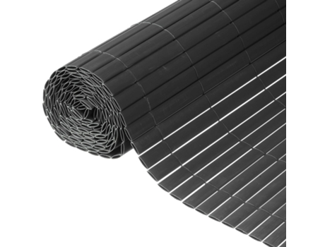 MAISON EXCLUSIVE Valla ocultación jardín doble cara PVC gris antracita 1,5x3 m