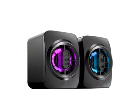 TURMIN Altavoz portátil Mini Rgb con alimentación USB y subwoofer con Cable de 3,5 mm Adecuado para portátiles A11 Negro