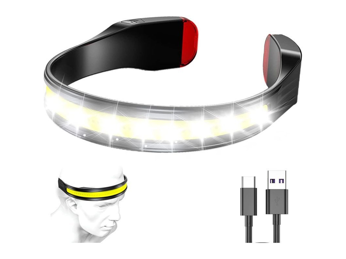 Linterna Frontal Recargable Led 230° 500 Lúmenes Ipx6 Impermeable 3 Modos Luz Roja Trasera Para Camping Senderismo Trabajo Pesca