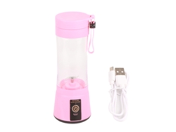 Exprimidor portátil rosa de dos hojas con cuchillas de acero inoxidable de plástico de 2000 mAh, recargable para el hogar, licuadora de jugo.