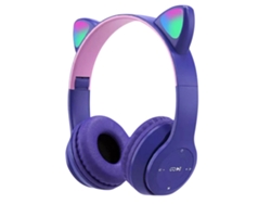 Auriculares Para Juegos Con Orejas De Gato, Supraaurales, Estéreo, Graves Potentes Para Pc Y Teléfono (morado)