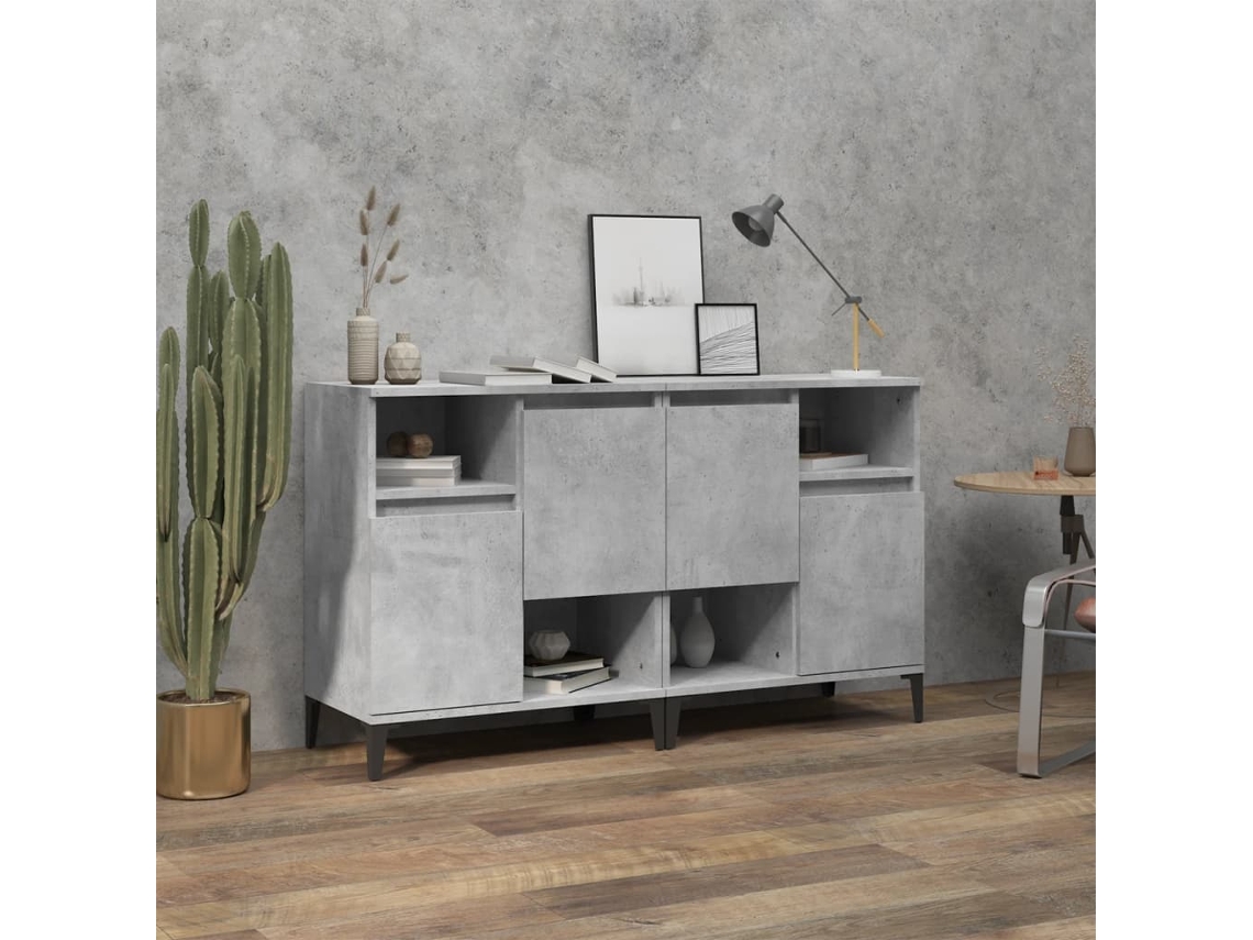 Lovely Home Aparador 2 Pzs 60X35X70 Cm Derivados de Madera Gris Cemento