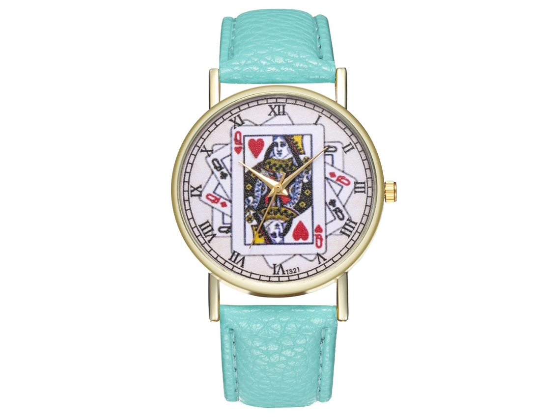Reloj De Pulsera De Cuarzo Informal Y Moderno Con Correa De Cuero Unisex (verde Menta)