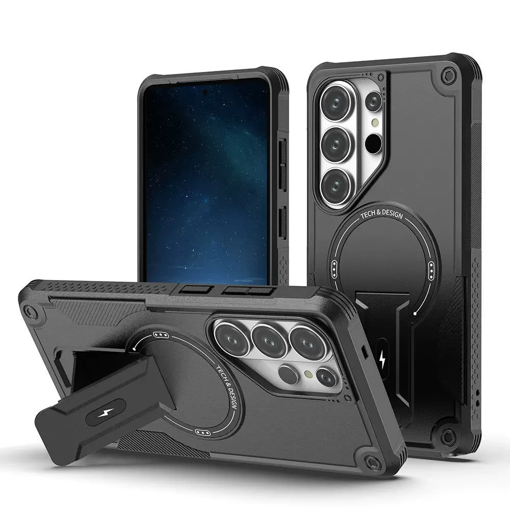 (galaxy A17 Verde) Funda Protectora Magnética Para Samsung Con Soporte De Carga Inalámbrica Y Resistencia A Los Golpes.
