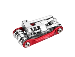 Kit Multifuncional 11 En 1 Para Reparación De Bicicletas Con Llave Hexagonal, Destornillador Y Herramienta Plegable - Rojo