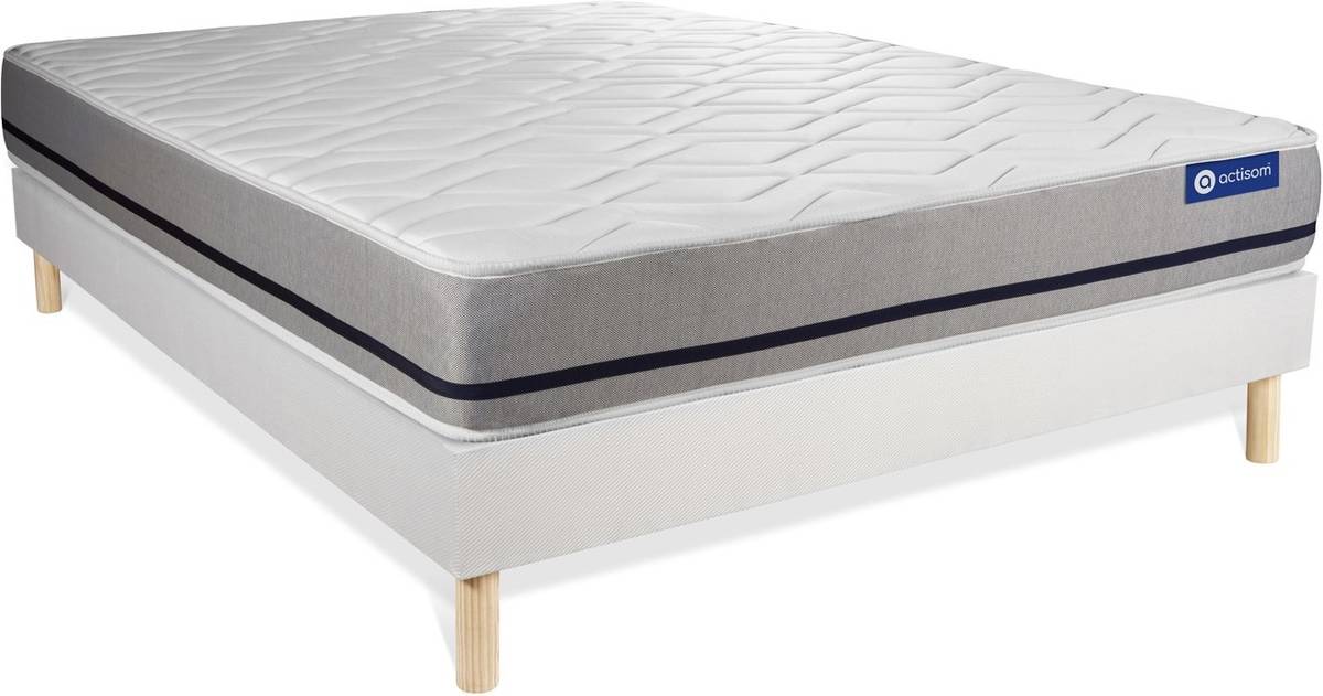 Pack Actimemo Soft 140x190cm somier espuma 3 zonas de confort blanco conjunto 140x190