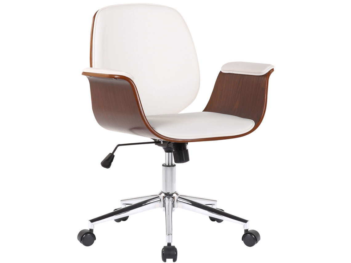 Silla de oficina Kemberg walnuss/weiß CLP