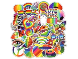Paquete de 50 pegatinas - Arcoíris multicolor