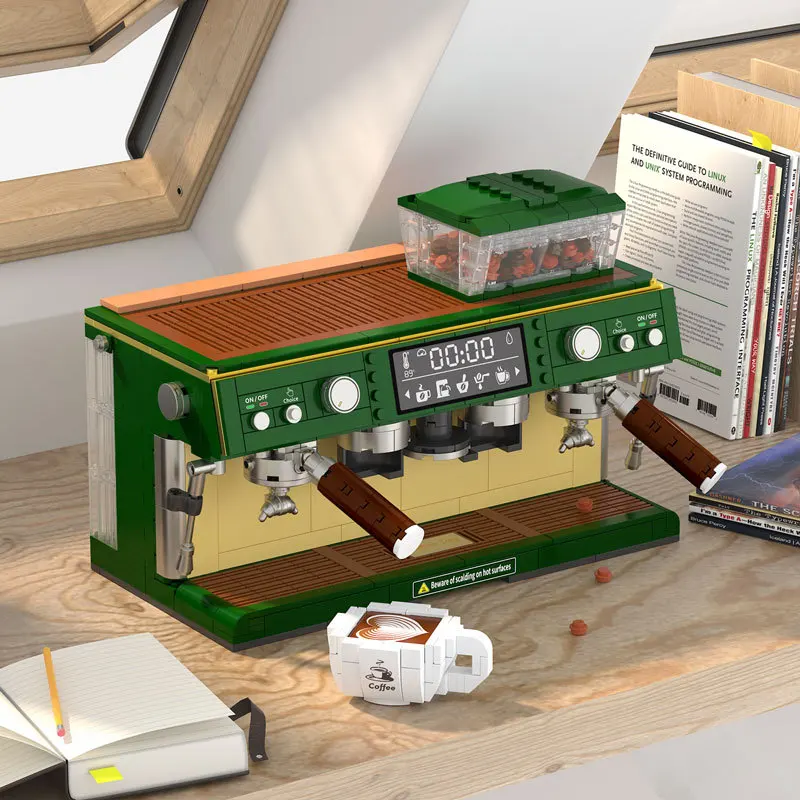 (cafetera De Dos Posiciones) Mini Juego De Bloques De Construcción Para Adultos - Modelo De Cafetera - Regalo Creativo, Decoración