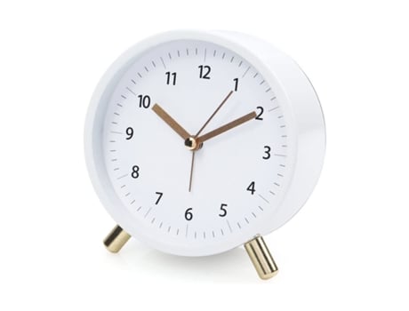 Reloj de escritorio vintage de 4,5 pulgadas con alarma y luz nocturna HHZ