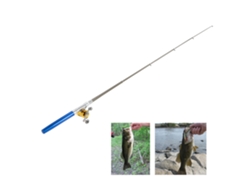 Kit De Pesca Con Mini Caña Telescópica Portátil, Bolígrafo Y Carrete De Aleación De Aluminio Con Señuelos Y Anzuelos.