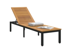 Tumbona de madera maciza de acacia, 200x55x35 cm, HARLANV1
