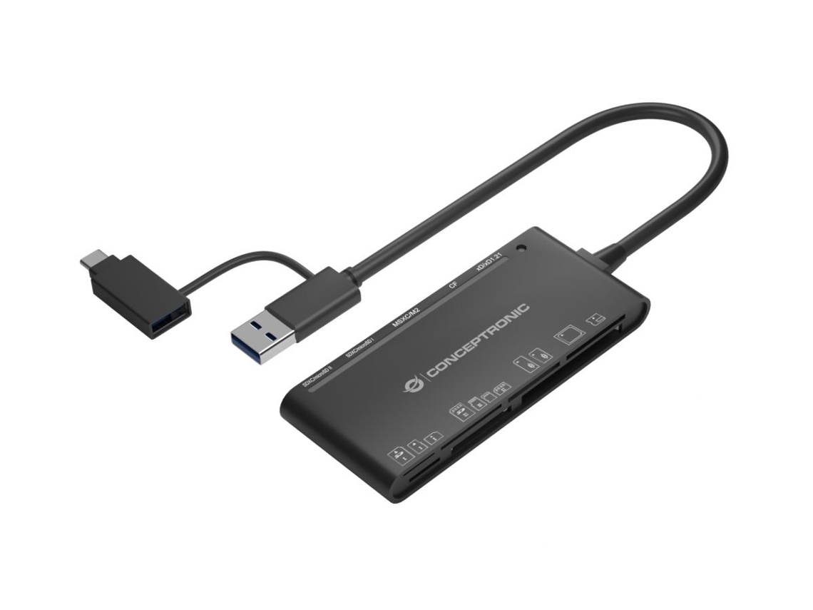 Lector de Tarjetas USB 3.2 CONCEPTRONIC Gen 1 3.1 Gen 1 Type-A Negro