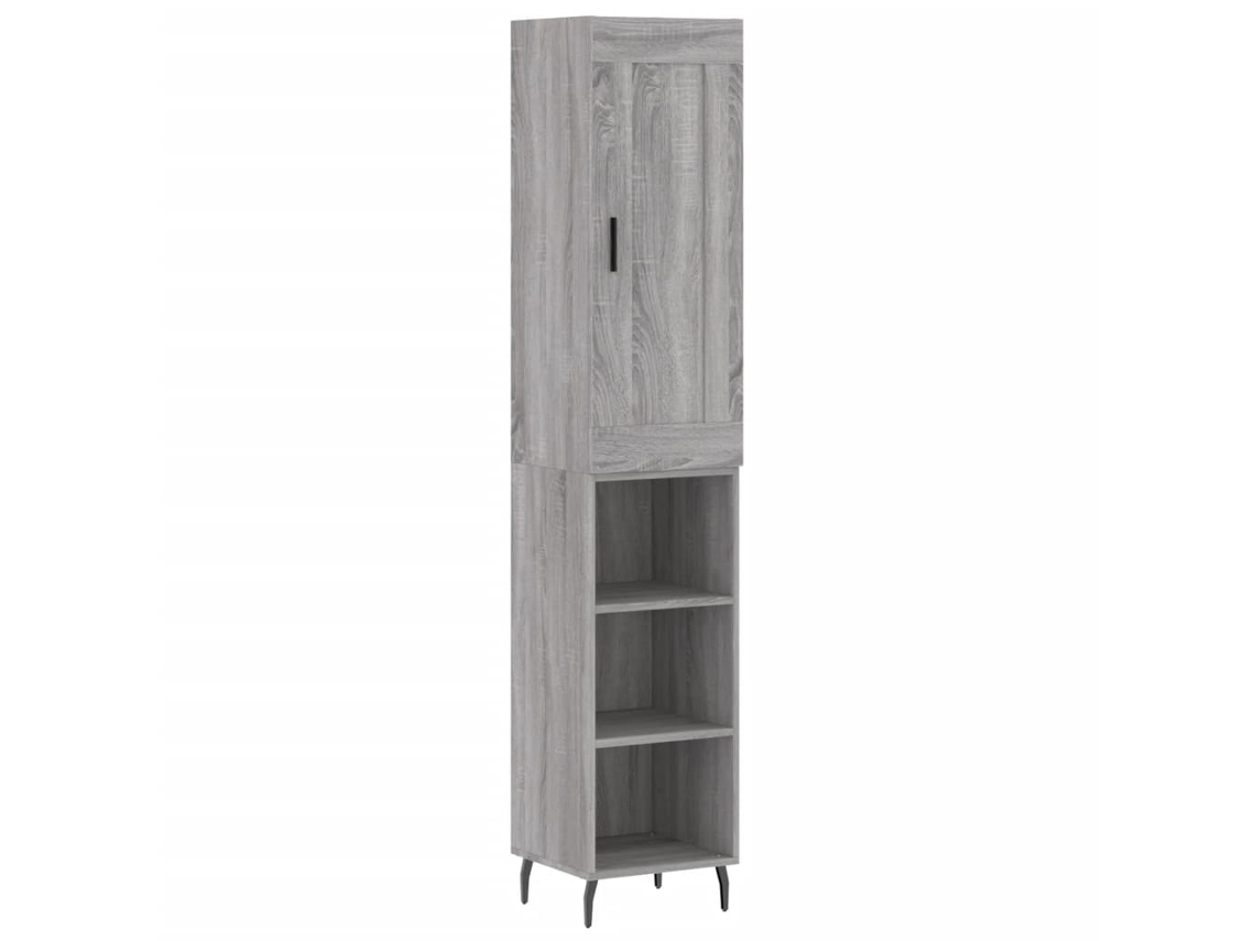 Armario alto, madera procesada, gris Sonoma, 34,5 x 34 x 180 cm, MAISON EXCLUSIVE