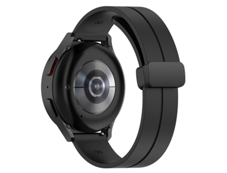 Correa de Silicona hebilla magnética para Samsung Galaxy Watch 5 40mm/44mm/Watch4 40mm/44mm/Huawei Watch GT 3 42mm/Garmin Venu2 Plus - negro