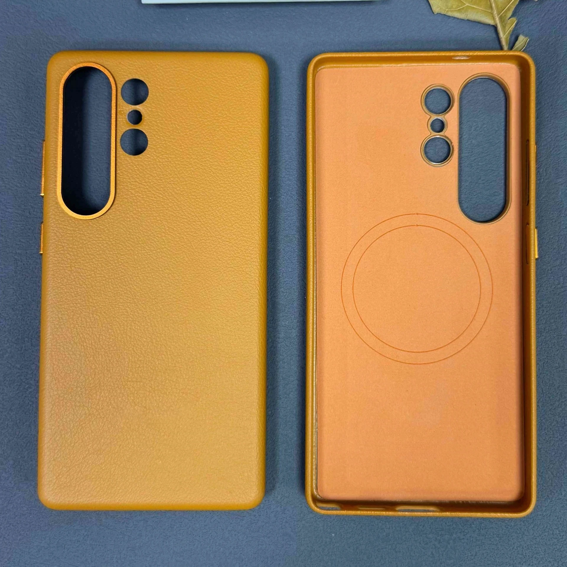 (marrón, Galaxy S25) Funda De Cuero A Prueba De Golpes Para Teléfono Samsung, Con Carga Magnética Fuerte E Invisible.