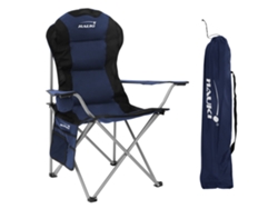 Silla plegable de camping azul asiento de pesca con portavasos y bolsa guardado HAUKI