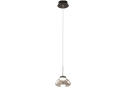 Lámpara colgante sencilla Arabella Fabas Luce LED 8W, diámetro 14 cm, ahumada