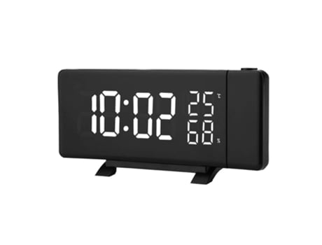Reloj despertador de proyección con radio Am Fm, atenuador, pantalla de humedad y temperatura