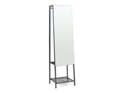 Espejo de cuerpo entero 2 en 1 Klilbojle con 2 estantes 160x40x35cm Negro [EN.CASA]