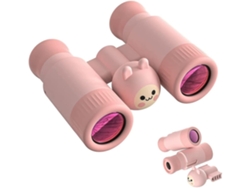 Binoculares para niños 10x28, compactos y a prueba de golpes, ideales para actividades al aire libre, senderismo, observación de aves, viajes, color rosa USHION