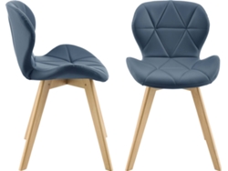 Conjunto de 2 sillas de Comedor [en.casa]  Älmhult 78x47x52 cm - Azul