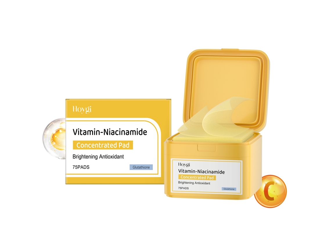 Almohadillas de algodón para compresas húmedas con vitamina niacinamida.
