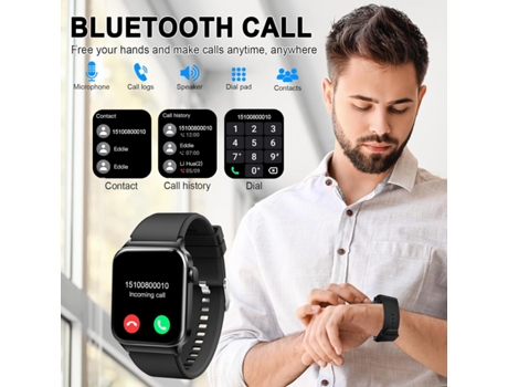 Smart Watch Reloj Inteligente de 1.85' (Responder/Hacer Llamada), Rastreador de Ejercicios a Prueba de Agua IP68, más de 100 Modos Deportivos, Moni...