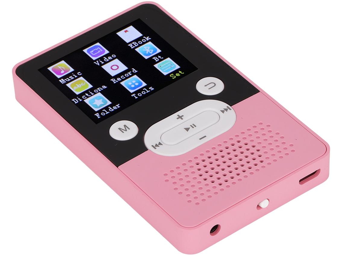 Reproductor MP3/MP4 Bluetooth YIZHOOD T9 1.8Inch HD calidad de sonido 8GB (Rosa