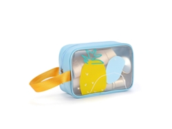 Necessaire Grande Com Separação De Líquidos E Líquidos, Tamanho Pequeno Chrui (azul Abacaxi)