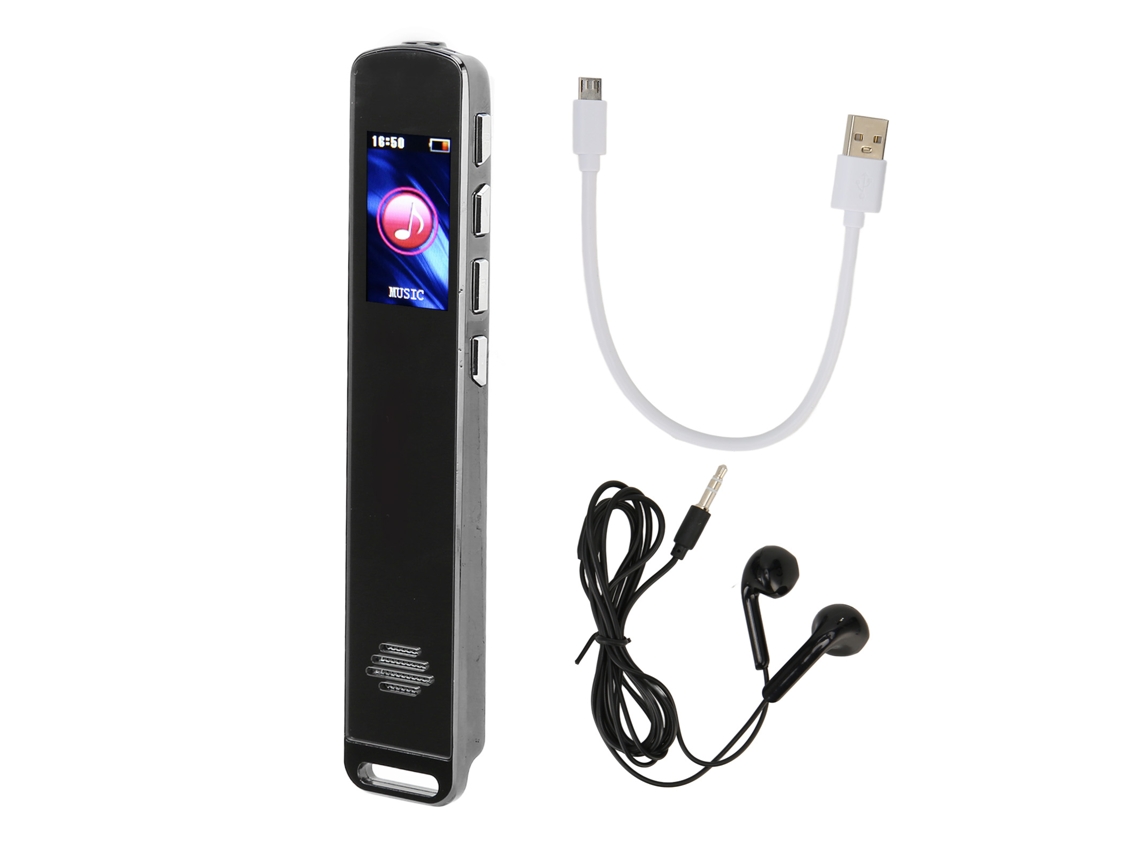 Grabadora De Voz Inteligente Activada Por Voz Con Reducción De Ruido Hd, Conversión De Voz A Texto, Reproductor De Mp3 Y 8 Gb De Memoria - Mini Y Portátil