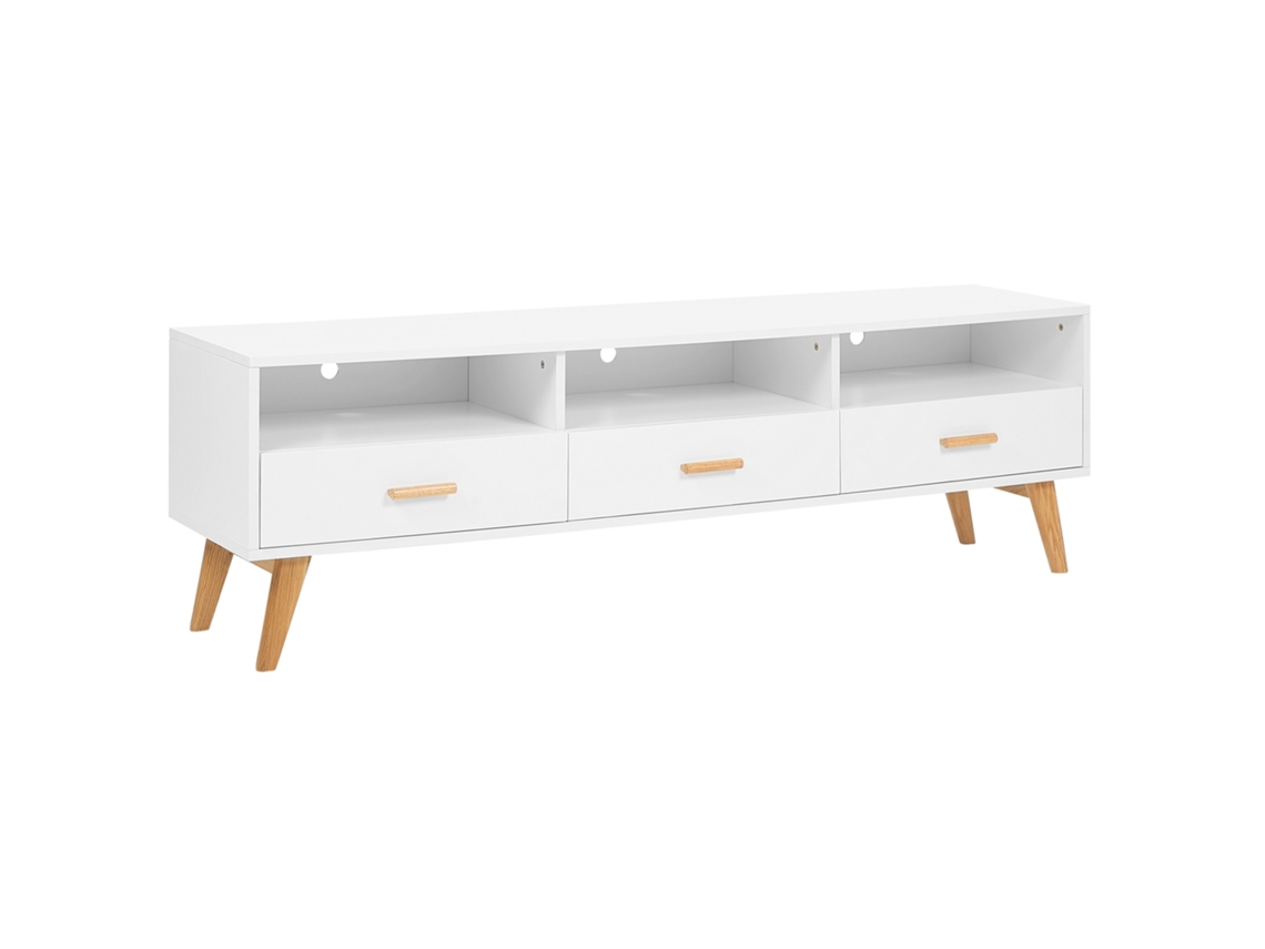 Mueble TV BELIANI Liberty de MDF Blanco 180x40x55