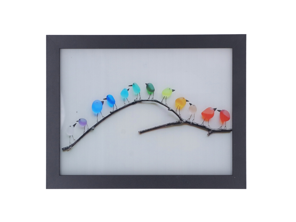 Marco De Fotos Decorativo De Cristal Marino Con Forma De Pájaro Para El Hogar Y El Jardín, 22x17cm