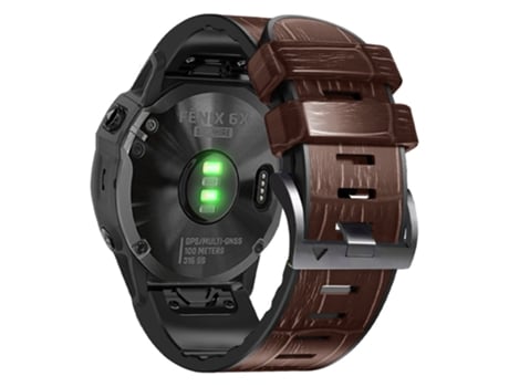 Correa de Silicona 26mm textura cocodrilo para Garmin Fenix 7X/6X Pro/Tactix 7 - café