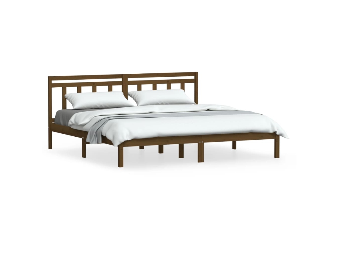 Maison Exclusive - Estructura De Cama Madera Maciza De Pino Marrón Miel 200x200 Cm