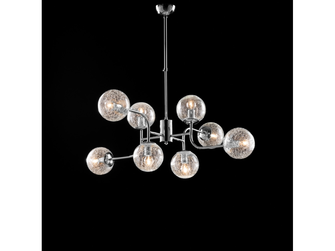 Ikarus - Suspensión Hierro Cromo Brillo 8 Luces X 93 - Ø93 - Bl213-8-cr