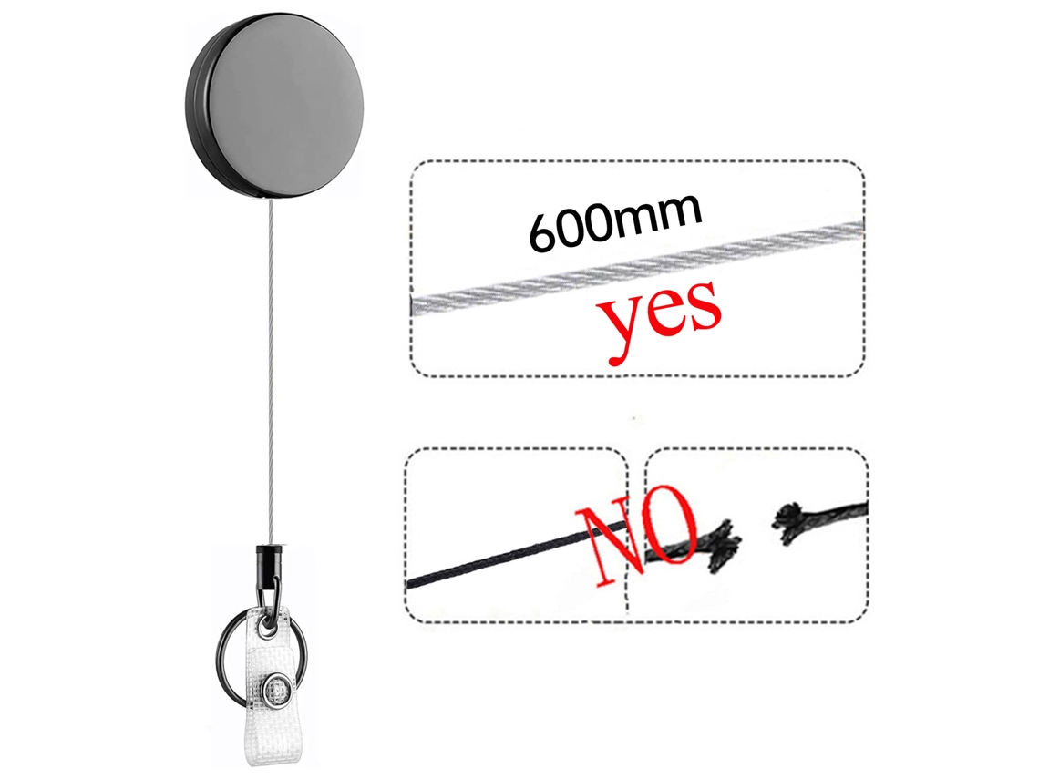 3 Portatarjetas De Identificación Retráctiles Con Cable De Acero De 60 Cm Para Médicos, Enfermeras, Trabajadores De Fábricas, Conductores Y Uso En Exteriores.