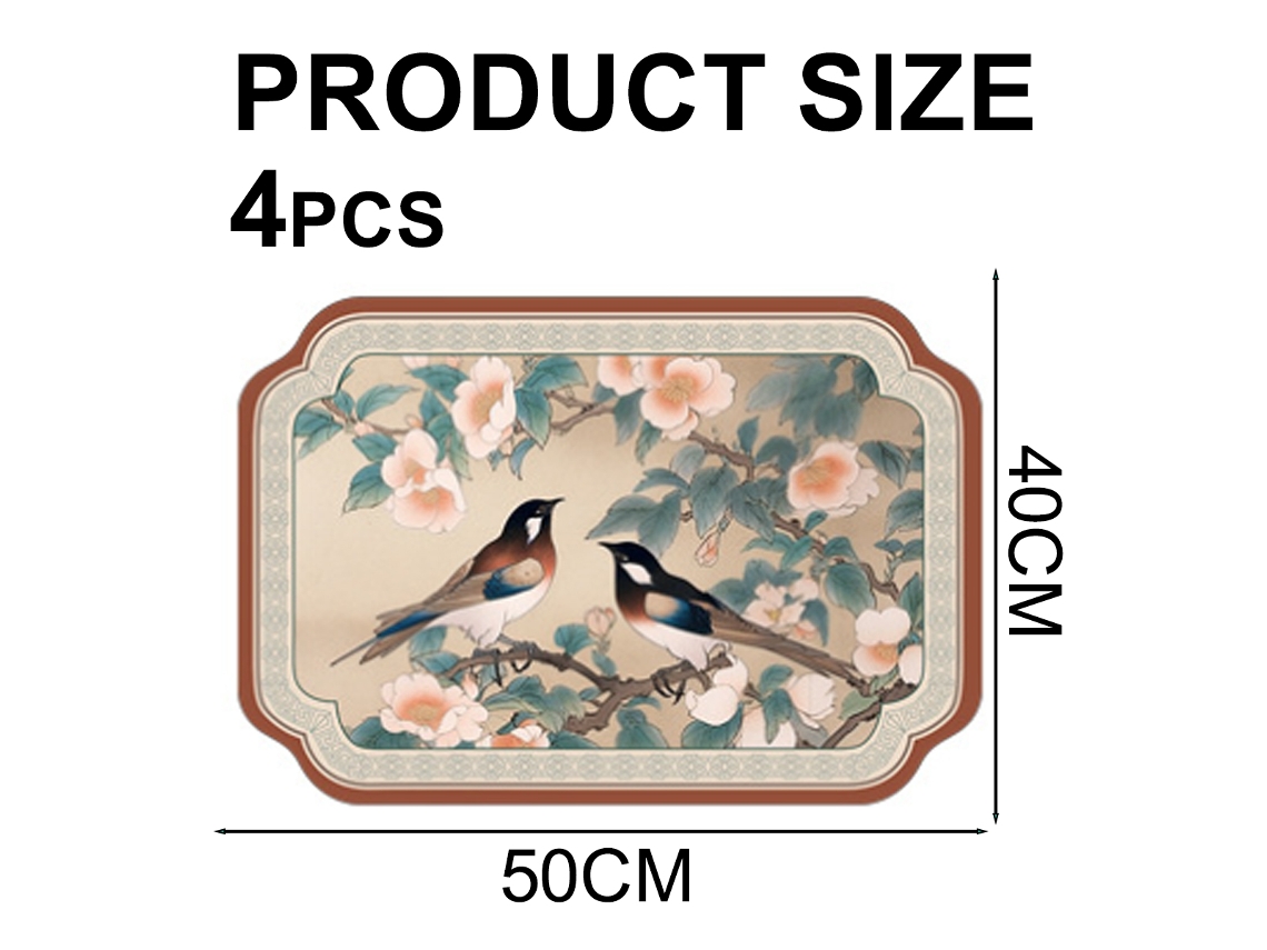 MEOIRUERY Set de 4 Almohadillas para Mesa PVC, Antideslizantes e Impermeables, Fáciles de Limpiar, 50x40 cm