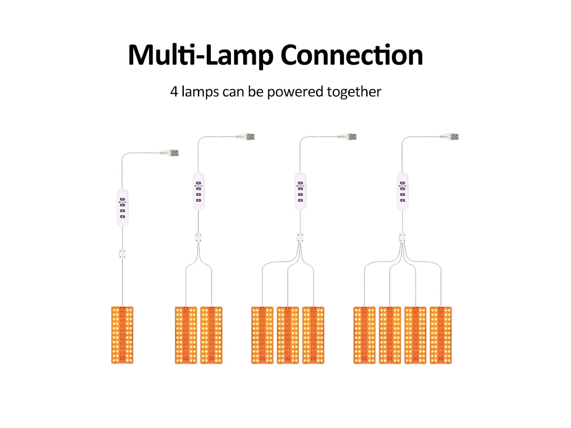 Lámpara Led De Espectro Completo Para Cultivo Con 5 Niveles De Brillo Y Temporizador, 72 Led Para Plantas De Interior.