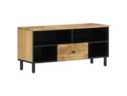 Mueble de TV madera maciza de mango 100x33x46 cm